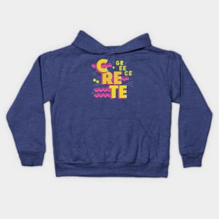 Retro 90s Crete, Greece Kids Hoodie